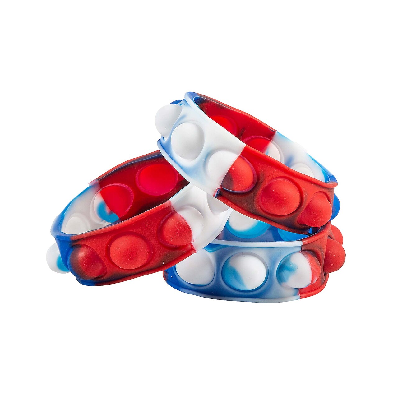 4th of July Patriotic Lotsa Pops Pop Fidget Toy Bracelets 12 Pieces